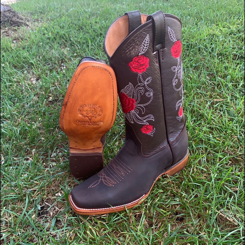 Cowgirl Western Rodeo Square Toe Broen Boots 953